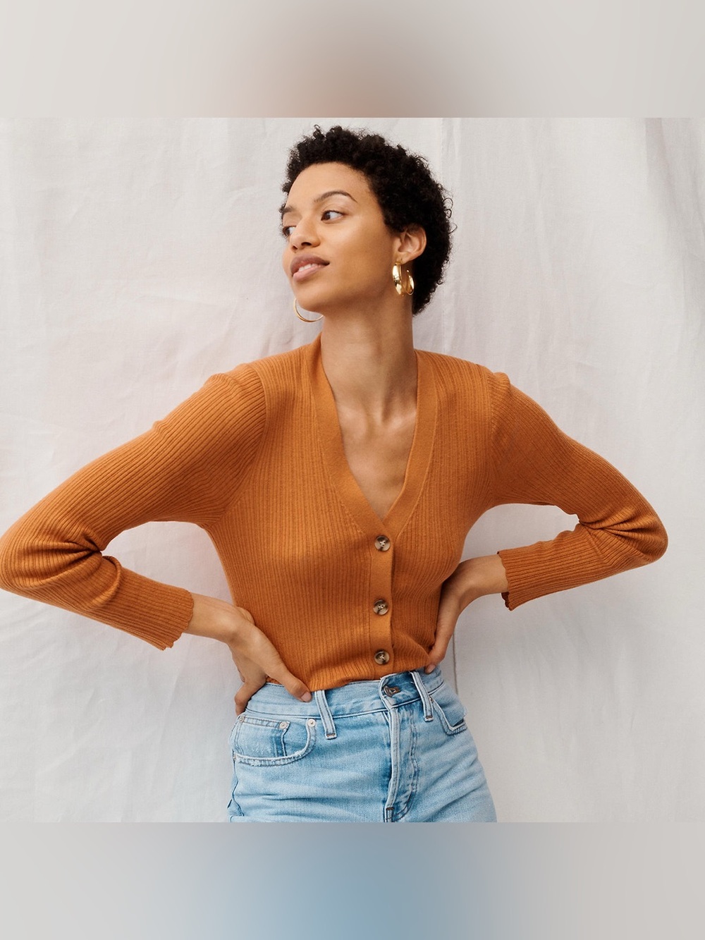Madewell Pointelle Ribbed Cardigan Sweater in Mulled Cider, Size XS